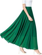 👗 joukavor flowy pleated chiffon maxi skirt for women - casual long skirt logo