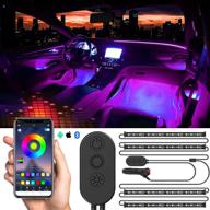 🚗 sunpie car interior lights: waterproof led strip lights with app and remote control, sync to music - 48 led chip 8.8ft length for indoor atmosphere lighting, dc 12v car charger included logo