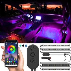 img 4 attached to 🚗 SUNPIE Car Interior Lights: Waterproof LED Strip Lights with App and Remote Control, Sync to Music - 48 LED Chip 8.8ft Length for Indoor Atmosphere Lighting, DC 12V Car Charger Included