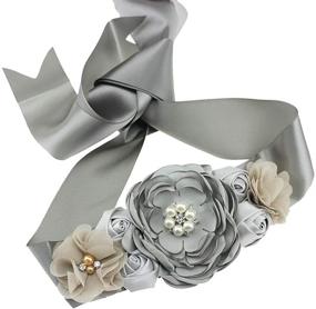 img 1 attached to Wedding Bridal Maternity Flower Belts Women's Accessories