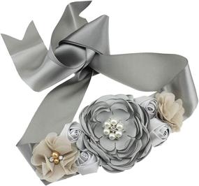 img 2 attached to Wedding Bridal Maternity Flower Belts Women's Accessories