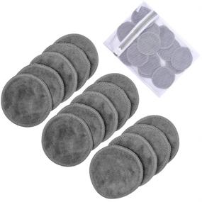 img 4 attached to 🌞 SUNLAND Reusable Makeup Remover Pads with Laundry Bag - Soft and Friendly for Face, Eye, and Lip Removal - 14 Pack, Grey ...