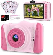 popular children's birthday gifts - coolwill kids camera for 3-12 year old girls & boys, 12mp video camera with 3.5 inch 1080p fhd large screen, 8x digital zoom, and 32g tf card included logo