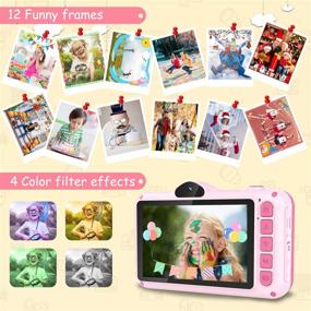 img 2 attached to Popular Children's Birthday Gifts - Coolwill Kids Camera for 3-12 Year Old Girls & Boys, 12MP Video Camera with 3.5 inch 1080P FHD Large Screen, 8X Digital Zoom, and 32G TF Card Included