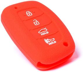 img 3 attached to 🔑 Velsman 4-Buttons Smart Key FOB Silicone Case Cover: Ultimate Protection for Hyundai Elantra Sonata Tucson I40 IX35 I45 - Wrist Strap Included (Red)