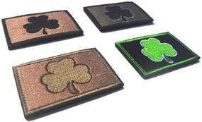 img 3 attached to Shamrock Irish Clover Tactical Patch Military Set with Morale Lucky Hook & Loop - 4 Pieces