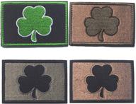 shamrock irish clover tactical patch military set with morale lucky hook & loop - 4 pieces logo