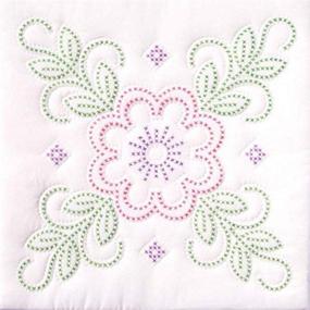 img 2 attached to 🌸 Jack Dempsey Needle Art 73297 XX Floral Design 6-Quilt Block: Stunning 18x18 White Fabric Craft!