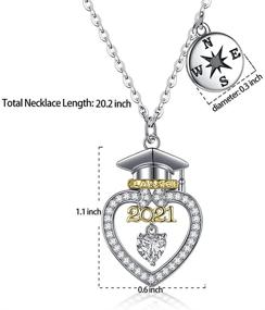 img 1 attached to Necklace Compass White Gold Friendship Necklaces