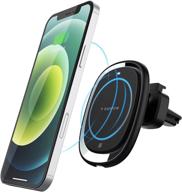 magnetic wireless car charger, rampow 15w fast charging 360° rotation air vent mount mag-safe holder compatible with iphone 13/13 pro/13 pro max/13 mini/12/12 pro/12 pro max/12 mini logo