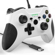 🎮 yccsky white wired controller for xbox one with audio jack & turbo vibration - pc compatible logo