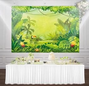 img 4 attached to Captivating Jungle Safari Backdrop for Unforgettable Kids Photography and Party Decor | HUAYI Xt-6713