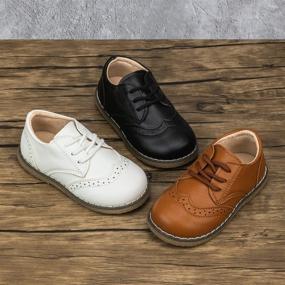 img 3 attached to KIDSUN Toddler Lace Up Oxford Uniform Boys' Shoes : Oxfords