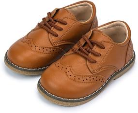 img 4 attached to KIDSUN Toddler Lace Up Oxford Uniform Boys' Shoes : Oxfords