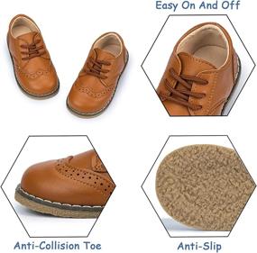 img 1 attached to KIDSUN Toddler Lace Up Oxford Uniform Boys' Shoes : Oxfords