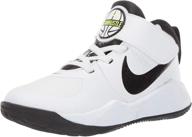 nike metallic gold white regular girls' basketball shoes: stylish athletic footwear for her game! logo