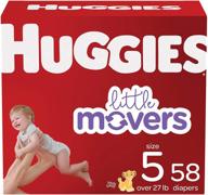 👶 huggies little movers baby diapers size 5 - 58 ct: ultimate comfort and protection for active crawlers logo