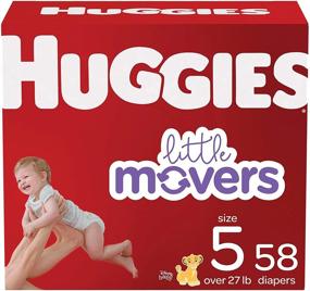 img 4 attached to 👶 Huggies Little Movers Baby Diapers Size 5 - 58 Ct: Ultimate Comfort and Protection for Active Crawlers