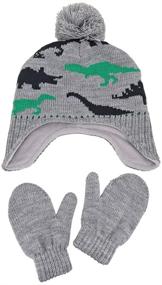 img 1 attached to Cold Weather Boys' Accessories: Fleece Toddler Winter Earflap Beanie