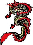 🐉 red gold chinese dragon embroidered applique patch - diy iron on or sew on for costumes, jeans, jackets, clothing, bags logo