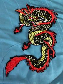 img 2 attached to 🐉 Red Gold Chinese Dragon Embroidered Applique Patch - DIY Iron On or Sew On for Costumes, Jeans, Jackets, Clothing, Bags