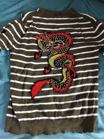 img 1 attached to 🐉 Red Gold Chinese Dragon Embroidered Applique Patch - DIY Iron On or Sew On for Costumes, Jeans, Jackets, Clothing, Bags