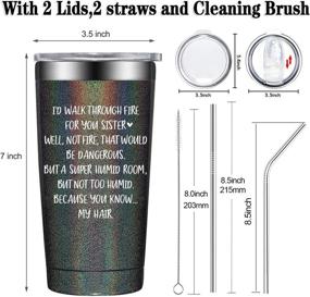 img 2 attached to 🎁 Fufendio Sister Gifts from Sister - Like Sisters in Law Funny Christmas Valentines Secret Birthday Gifts: Tumbler Cup with Straw for Soul Little Big Sister, Women & Best Friend from Brother