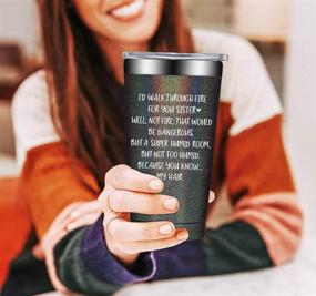 img 1 attached to 🎁 Fufendio Sister Gifts from Sister - Like Sisters in Law Funny Christmas Valentines Secret Birthday Gifts: Tumbler Cup with Straw for Soul Little Big Sister, Women & Best Friend from Brother