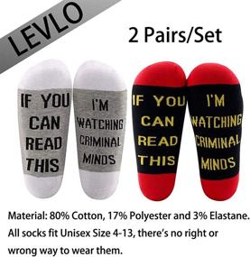 img 3 attached to 👀 Criminal Minds Inspired Gift: LEVLO - I'm Watching Criminal Minds Cotton Socks for Fans