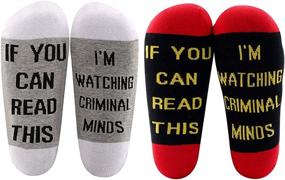 img 4 attached to 👀 Criminal Minds Inspired Gift: LEVLO - I'm Watching Criminal Minds Cotton Socks for Fans