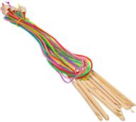 🧶 poweka afghan tunisian crochet hooks set - 12 sizes 3.5mm-12.0mm carbonized bamboo needle with multi-color cable & beads for carpet knitting logo