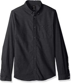 img 4 attached to RVCA Oxford Sleeve Button Pirate Men's Clothing in Shirts