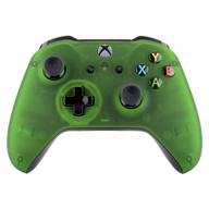 🎮 extremerate foggy clear green faceplate cover for xbox one wireless controller (model 1708), custom replacement front housing shell for xbox one s & xbox one x controller - controller not included - improved seo logo