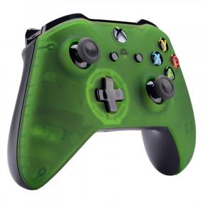 img 1 attached to 🎮 eXtremeRate Foggy Clear Green Faceplate Cover for Xbox One Wireless Controller (Model 1708), Custom Replacement Front Housing Shell for Xbox One S & Xbox One X Controller - Controller NOT Included - Improved SEO