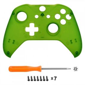 img 2 attached to 🎮 eXtremeRate Foggy Clear Green Faceplate Cover for Xbox One Wireless Controller (Model 1708), Custom Replacement Front Housing Shell for Xbox One S & Xbox One X Controller - Controller NOT Included - Improved SEO