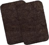 🛁 buganda microfiber bathroom rugs set 2 pieces - shaggy soft thick bath mat, non-slip machine wash/dry absorbent shower rugs and mats for bathroom, brown (20"x32"+20"x32") logo