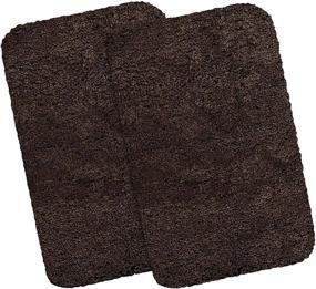 img 4 attached to 🛁 Buganda Microfiber Bathroom Rugs Set 2 Pieces - Shaggy Soft Thick Bath Mat, Non-Slip Machine Wash/Dry Absorbent Shower Rugs and Mats for Bathroom, Brown (20"x32"+20"x32")
