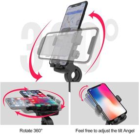 img 3 attached to 🚲 UPFOX Universal Bike Phone Mount: 360º Rotatable Holder for iPhones & Samsung Galaxy (4.7" to 6.5")