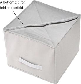 img 1 attached to 📦 Foldable Cube Organizer Fabric Drawer Set of 2 - Amelitory Storage Bins in Gray