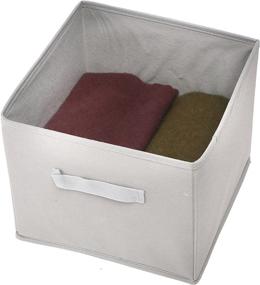 img 3 attached to 📦 Foldable Cube Organizer Fabric Drawer Set of 2 - Amelitory Storage Bins in Gray