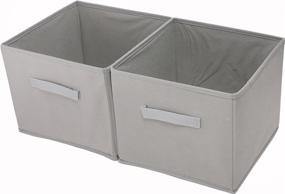 img 4 attached to 📦 Foldable Cube Organizer Fabric Drawer Set of 2 - Amelitory Storage Bins in Gray