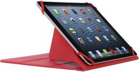 img 1 attached to Rivacase 3137: Universal 10 Inch Tablet Cover Case in Red Vegan Leather - Smart and Protective Design with Camera Access