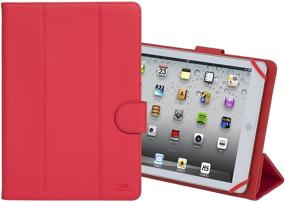 img 4 attached to Rivacase 3137: Universal 10 Inch Tablet Cover Case in Red Vegan Leather - Smart and Protective Design with Camera Access