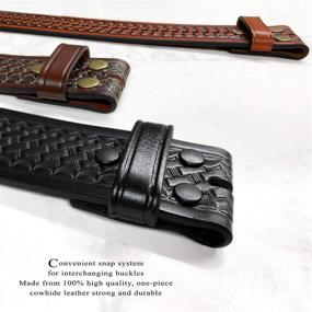 img 1 attached to Boston Basketweave Piece Grain Cowhide Men's Accessories for Belts