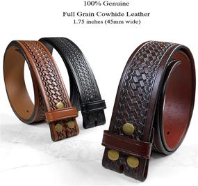 img 3 attached to Boston Basketweave Piece Grain Cowhide Men's Accessories for Belts