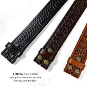 img 2 attached to Boston Basketweave Piece Grain Cowhide Men's Accessories for Belts