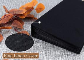 img 1 attached to Luxurious Vienrose Linen Photo Album: 4x6, 300 Pockets, Black Page Photobook for Memorable Occasions