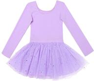 chictry shiny sequin tulle skirted dance ballet dress for girls: classic long sleeve party leotard логотип