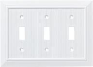 🔳 franklin brass classic beadboard triple switch wall plate/switch plate/cover in pure white - w35273-pw-c логотип