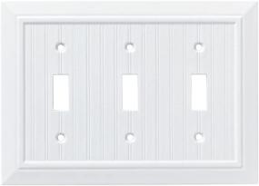 img 4 attached to 🔳 Franklin Brass Classic Beadboard Triple Switch Wall Plate/Switch Plate/Cover in Pure White - W35273-PW-C